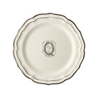 Gien Set of 6 Dinner Plates Q - Filet Midnight Monogram