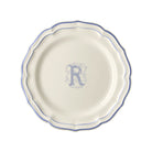 Gien Set of 6 Dinner Plates R - Filet Blue Monogram