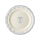 Gien Set of 6 Dinner Plates T - Filet Blue Monogram