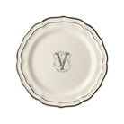Gien Set of 6 Dinner Plates V - Filet Midnight Monogram