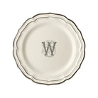 Gien Set of 6 Dinner Plates W - Filet Midnight Monogram