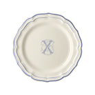 Gien Set of 6 Dinner Plates X - Filet Blue Monogram