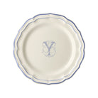 Gien Set of 6 Dinner Plates Y - Filet Blue Monogram
