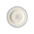 Gien Set of 6 Rim Soups A - Filet Blue Monogram Soup Plates & Rimmed Soup Bowl