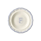 Gien Set of 6 Rim Soups F - Filet Blue Monogram Soup Plates & Rimmed Soup Bowl