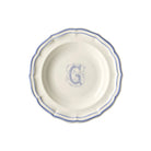 Gien Set of 6 Rim Soups G - Filet Blue Monogram Soup Plates & Rimmed Soup Bowl