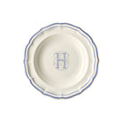 Gien Set of 6 Rim Soups H - Filet Blue Monogram Soup Plates & Rimmed Soup Bowl