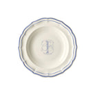Gien Set of 6 Rim Soups I - Filet Blue Monogram Soup Plates & Rimmed Soup Bowl