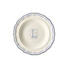 Gien Set of 6 Rim Soups L - Filet Blue Monogram Soup Plates & Rimmed Soup Bowl