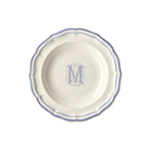 Gien Set of 6 Rim Soups M - Filet Blue Monogram Soup Plates & Rimmed Soup Bowl