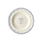 Gien Set of 6 Rim Soups T - Filet Blue Monogram Soup Plates & Rimmed Soup Bowl