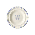 Gien Set of 6 Rim Soups W - Filet Blue Monogram Soup Plates & Rimmed Soup Bowl