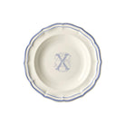 Gien Set of 6 Rim Soups X - Filet Blue Monogram Soup Plates & Rimmed Soup Bowl