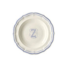 Gien Set of 6 Rim Soups Z - Filet Blue Monogram Soup Plates & Rimmed Soup Bowl