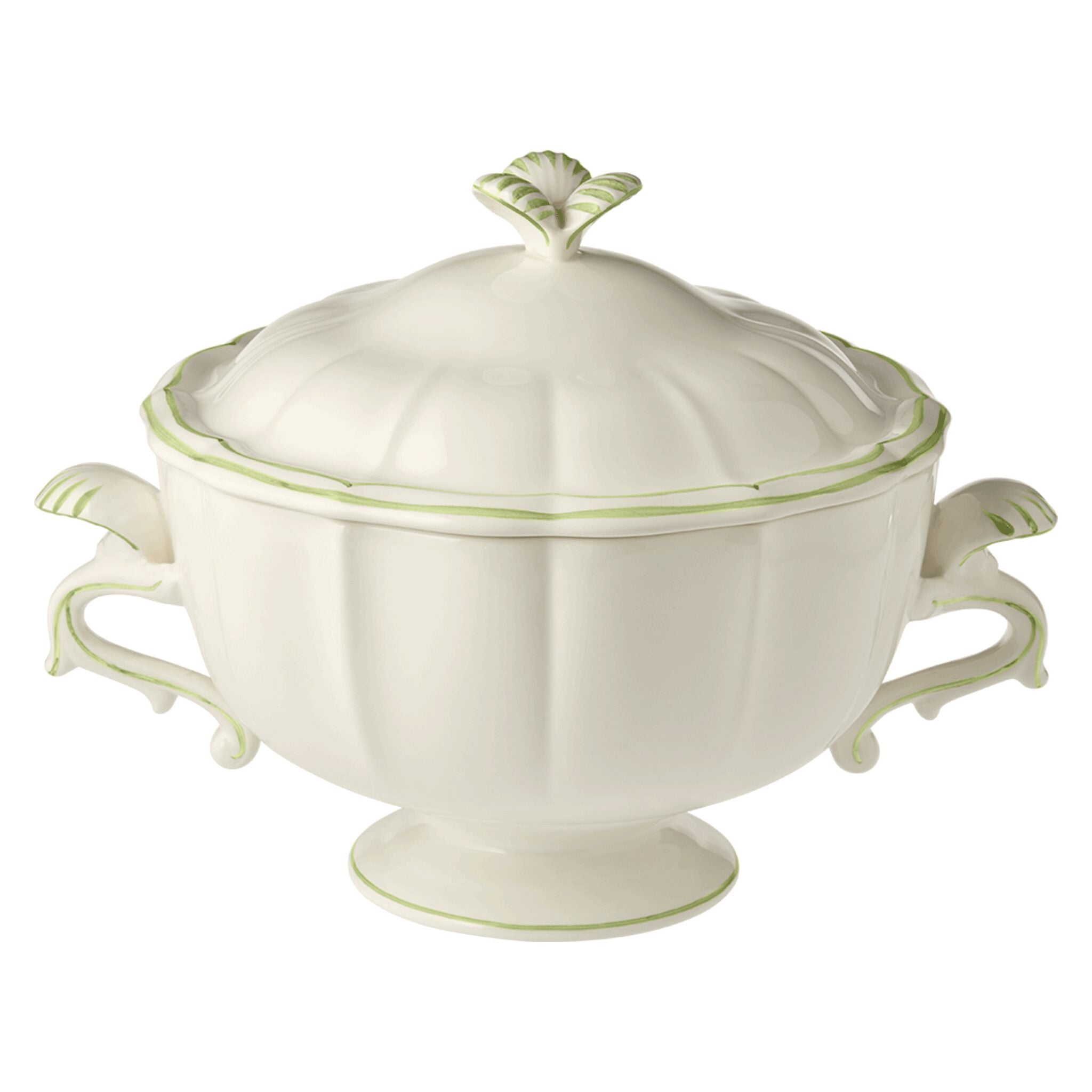Gien Soup Tureen - Filet Green