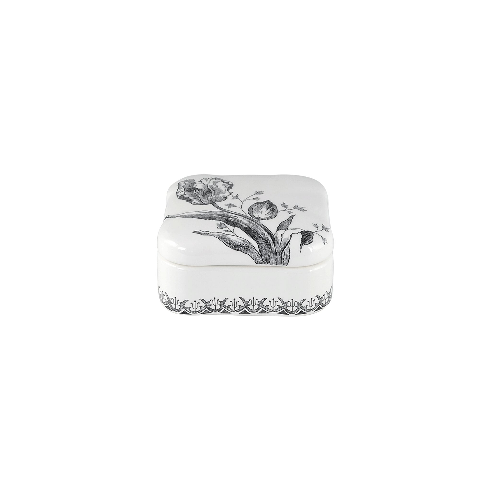 Gien Square Candy Box - Tulipes Candy Dish