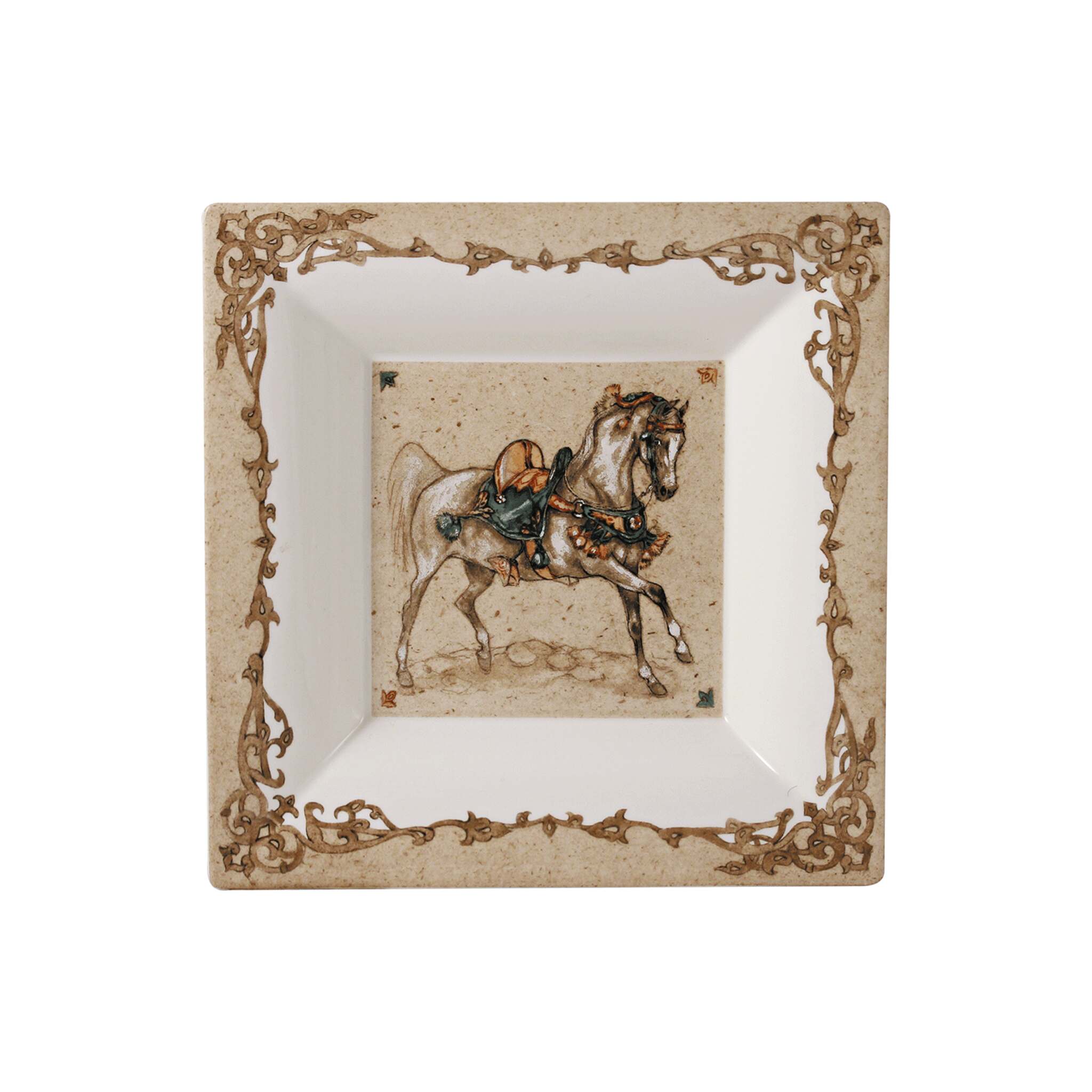 Gien Square Candy Tray XL - Chevaux Du Vent Candy Dish