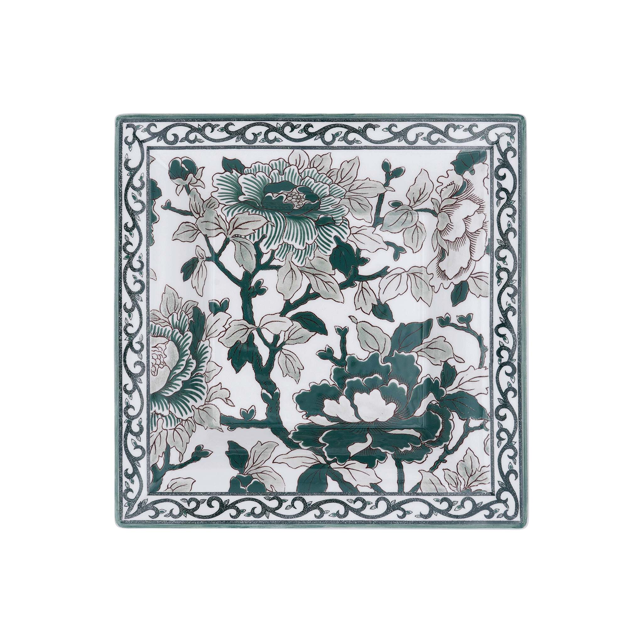 Gien Square Candy Tray XL - Pivoines Vertes Candy Dish