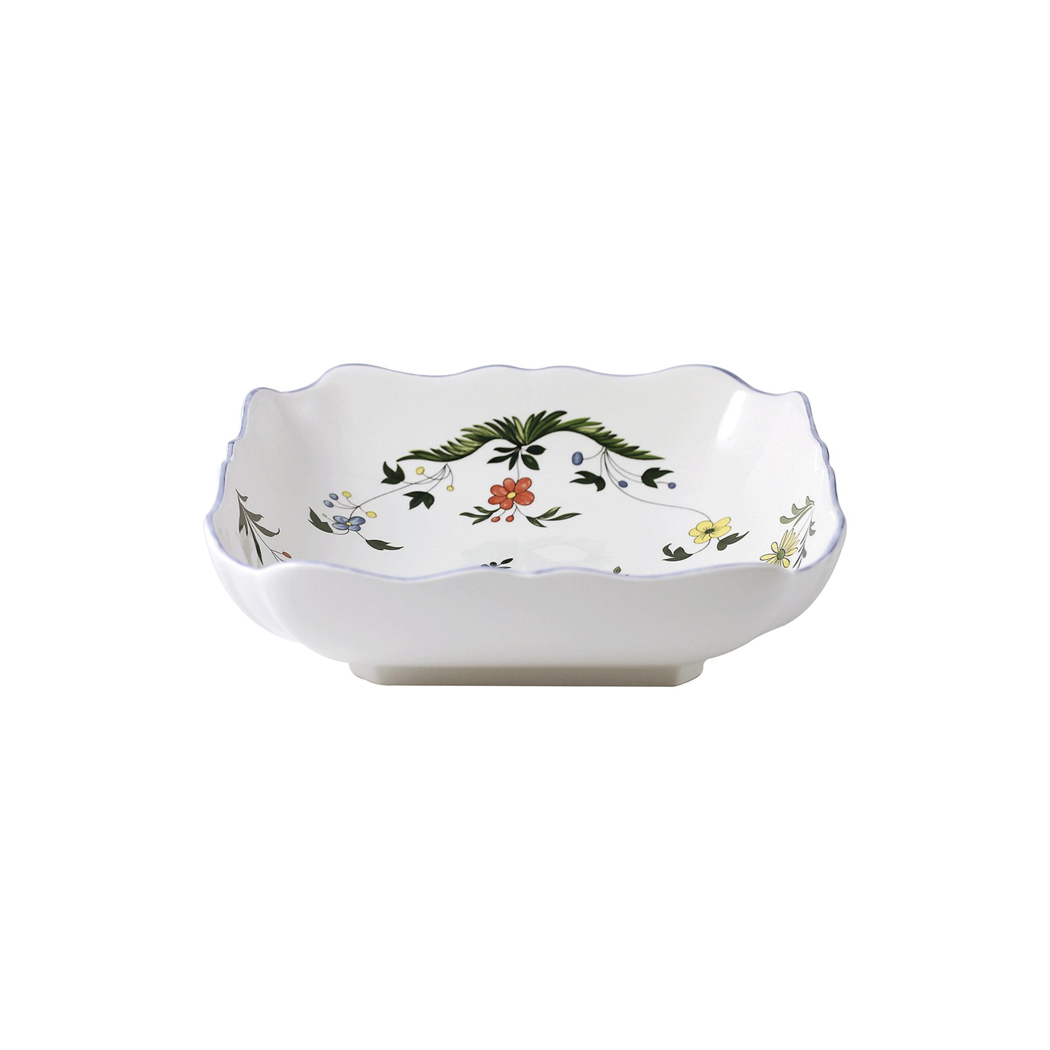 Gien Square Fruit Dish - Oiseaux De Paradis Fruit Bowl
