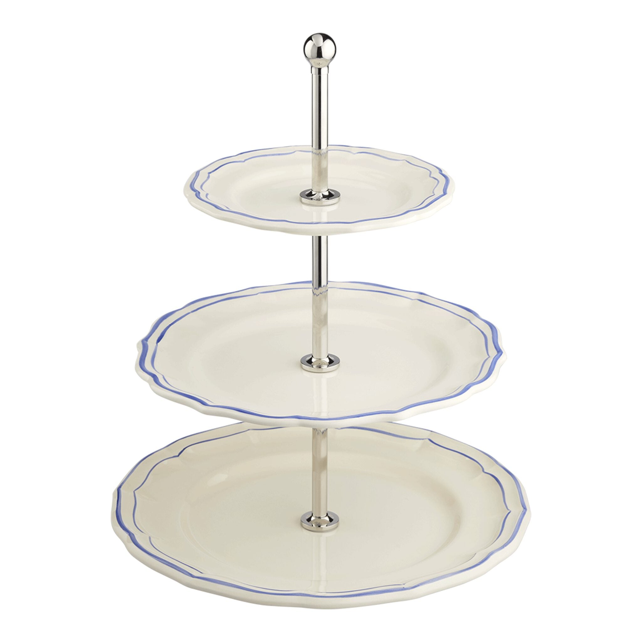 Gien Three-tier Cake Stand - Filet Blue