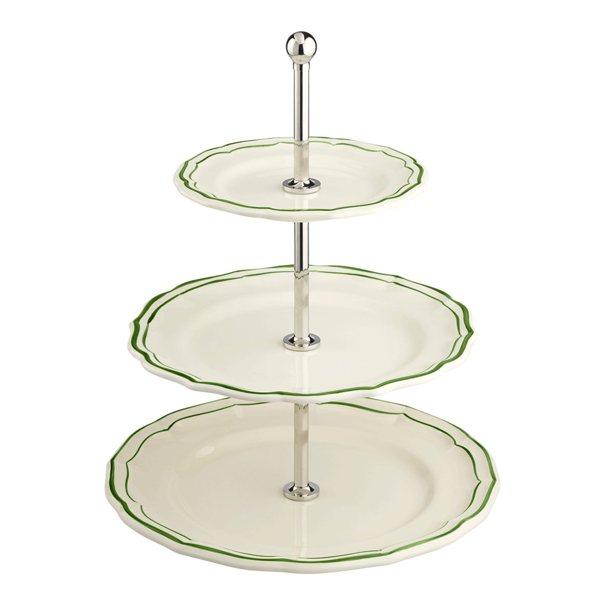 Gien Three-tier Cake Stand - Filet Fern Green
