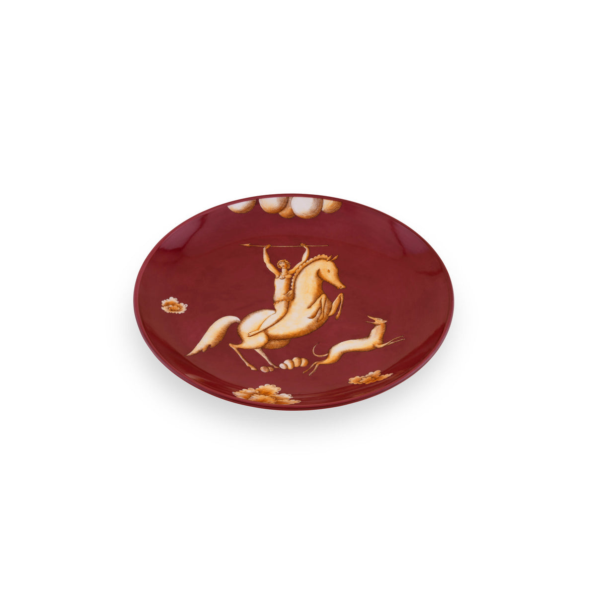 Ginori 1735 Arte di Gio Ponti La Venatoria Plate, Amazzone con Giavellotto Red, view 2