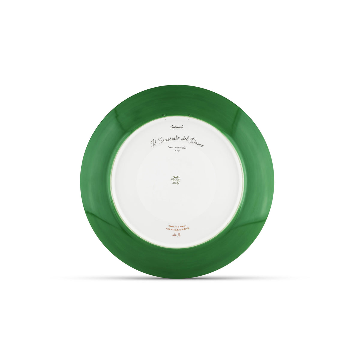 Ginori 1735 Arte di Gio Ponti La Venatoria Plate, Trasporto del Daino Green, view 5