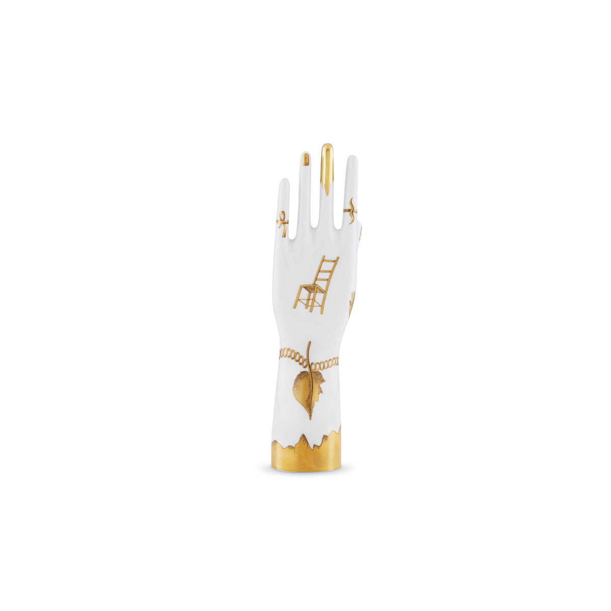 Ginori 1735 Arte di Gio Ponti Mano Trionfo Italiano, White and Gold, view 2