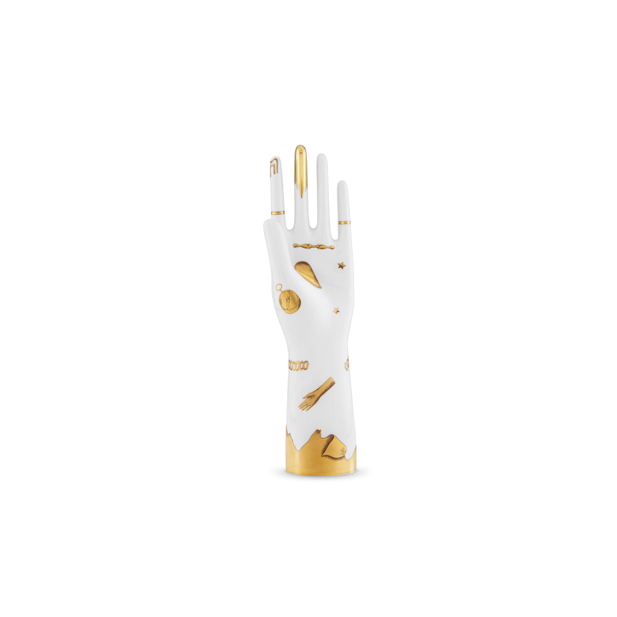 Ginori 1735 Arte di Gio Ponti Mano Trionfo Italiano, White and Gold