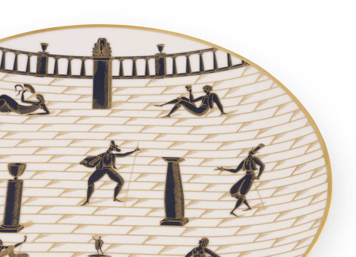 Ginori 1735 Arte di Gio Ponti Passeggiata Archeologica Plate, White, view 3