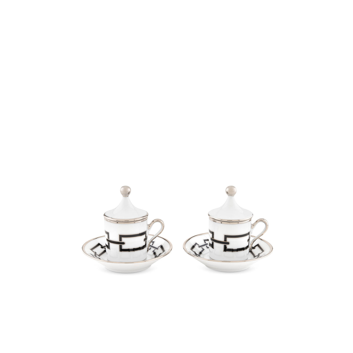 Ginori 1735 Catene Espresso Set for Two, Black