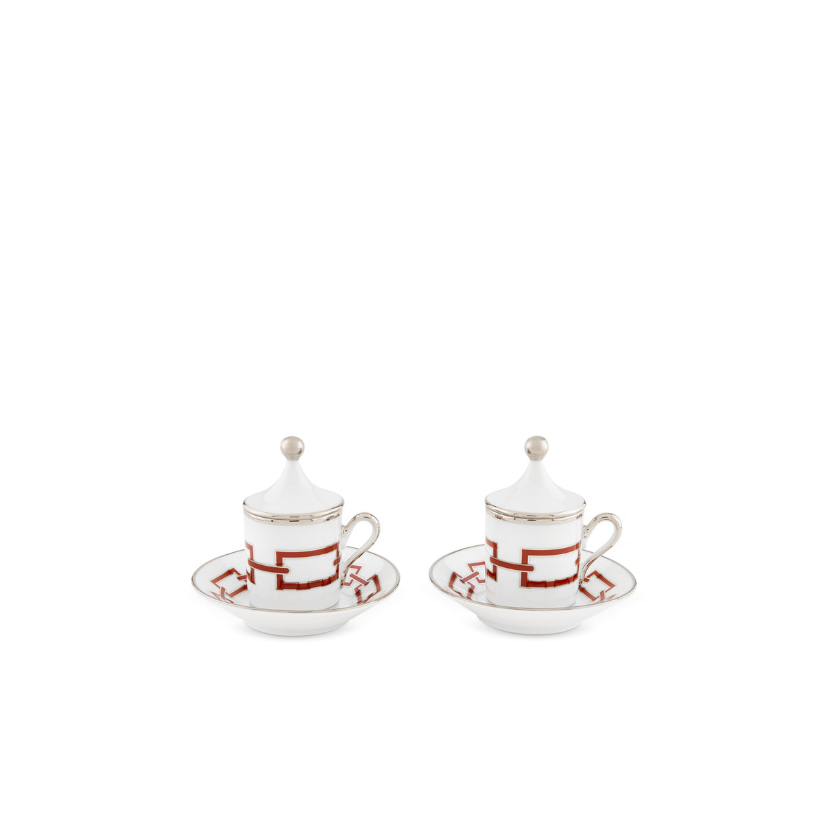 Ginori 1735 Catene Espresso Set for Two, Scarlatto