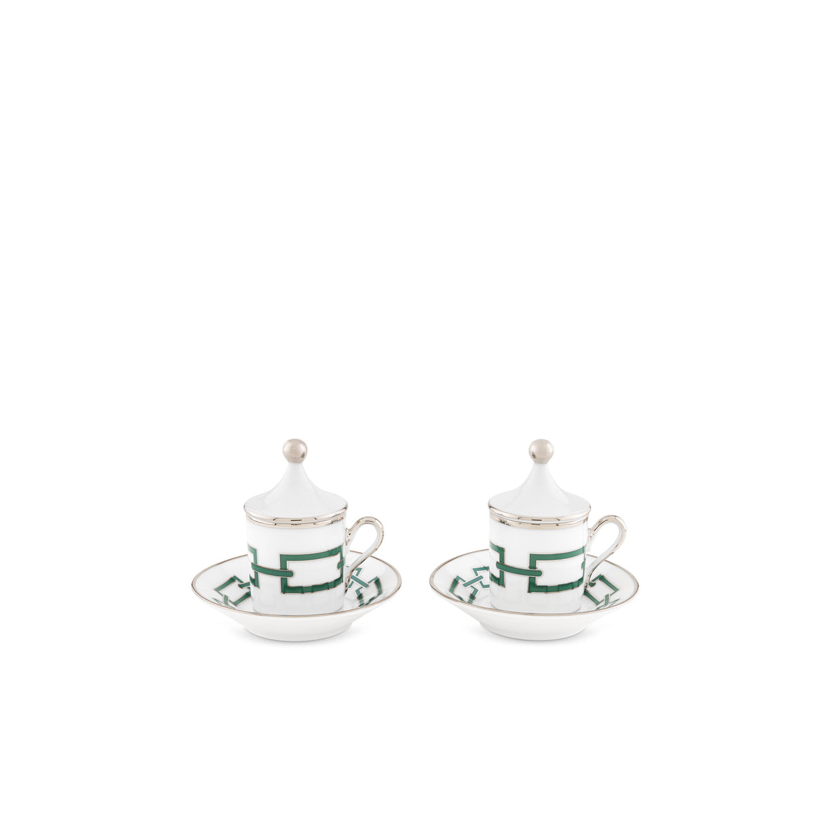 Ginori 1735 Catene Espresso Set for Two, Smeraldo