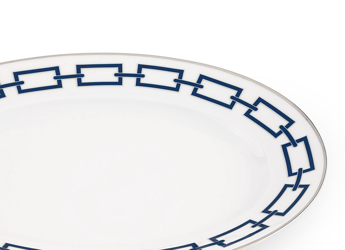 Ginori 1735 Catene Large Oval Platter, Zaffiro, view 3