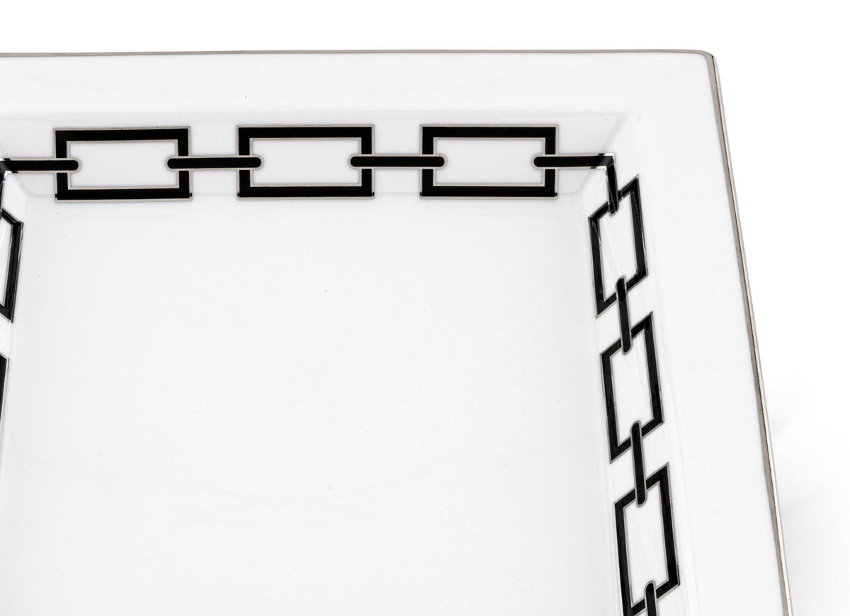 Ginori 1735 Catene Large Square Change Tray, Black, view 3