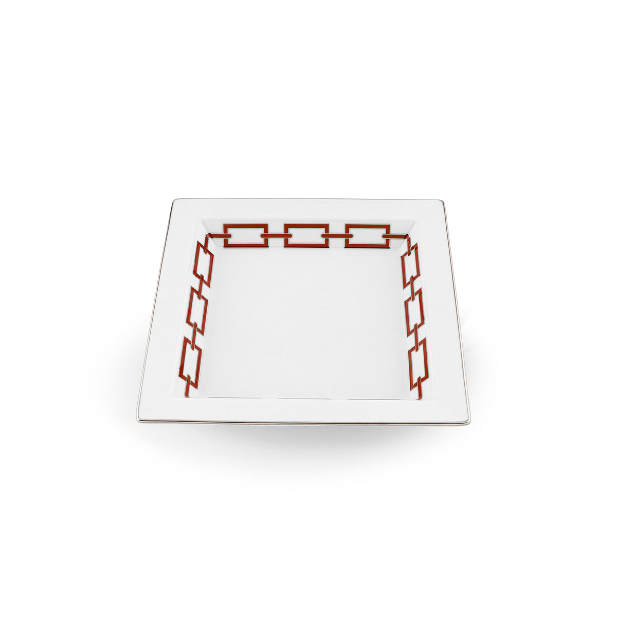 Ginori 1735 Catene Large Square Change Tray, Scarlatto, view 2