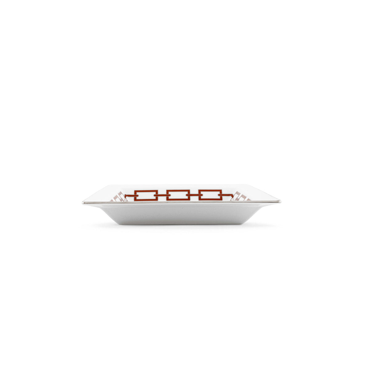 Ginori 1735 Catene Large Square Change Tray, Scarlatto, view 3