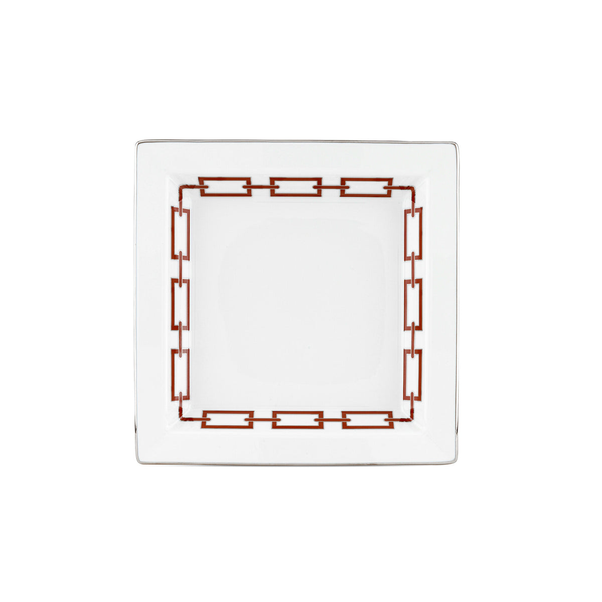 Ginori 1735 Catene Large Square Change Tray, Scarlatto