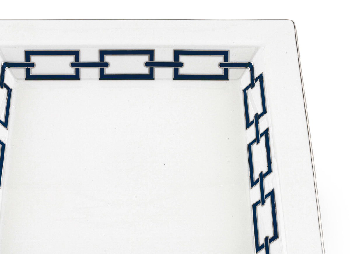 Ginori 1735 Catene Large Square Change Tray, Zaffiro, view 3