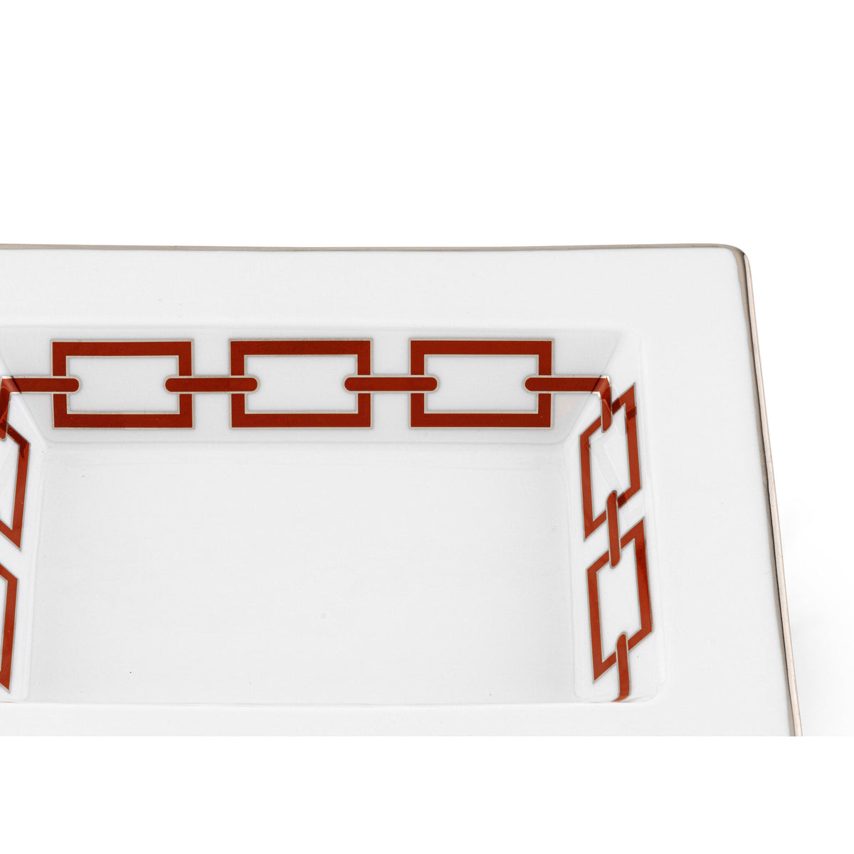 Ginori 1735 Catene Rectangular Change Tray, Scarlatto, view 3