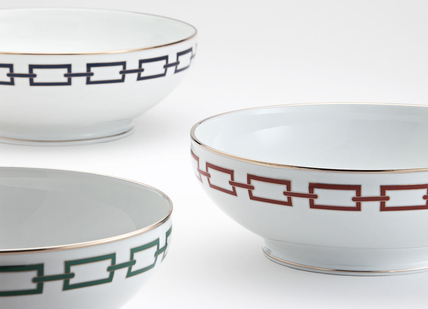 Ginori 1735 Catene Salad Bowl, Scarlatto, view 2