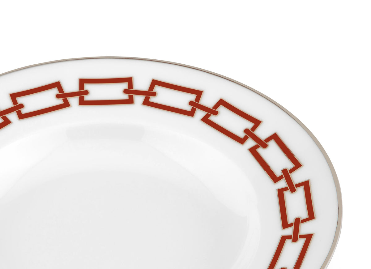 Ginori 1735 Catene Soup Plate, Scarlatto, view 3