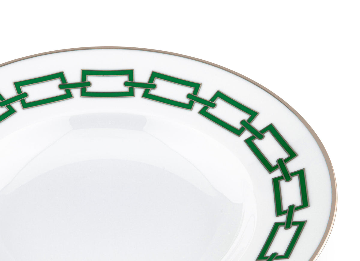 Ginori 1735 Catene Soup Plate, Smeraldo, view 3