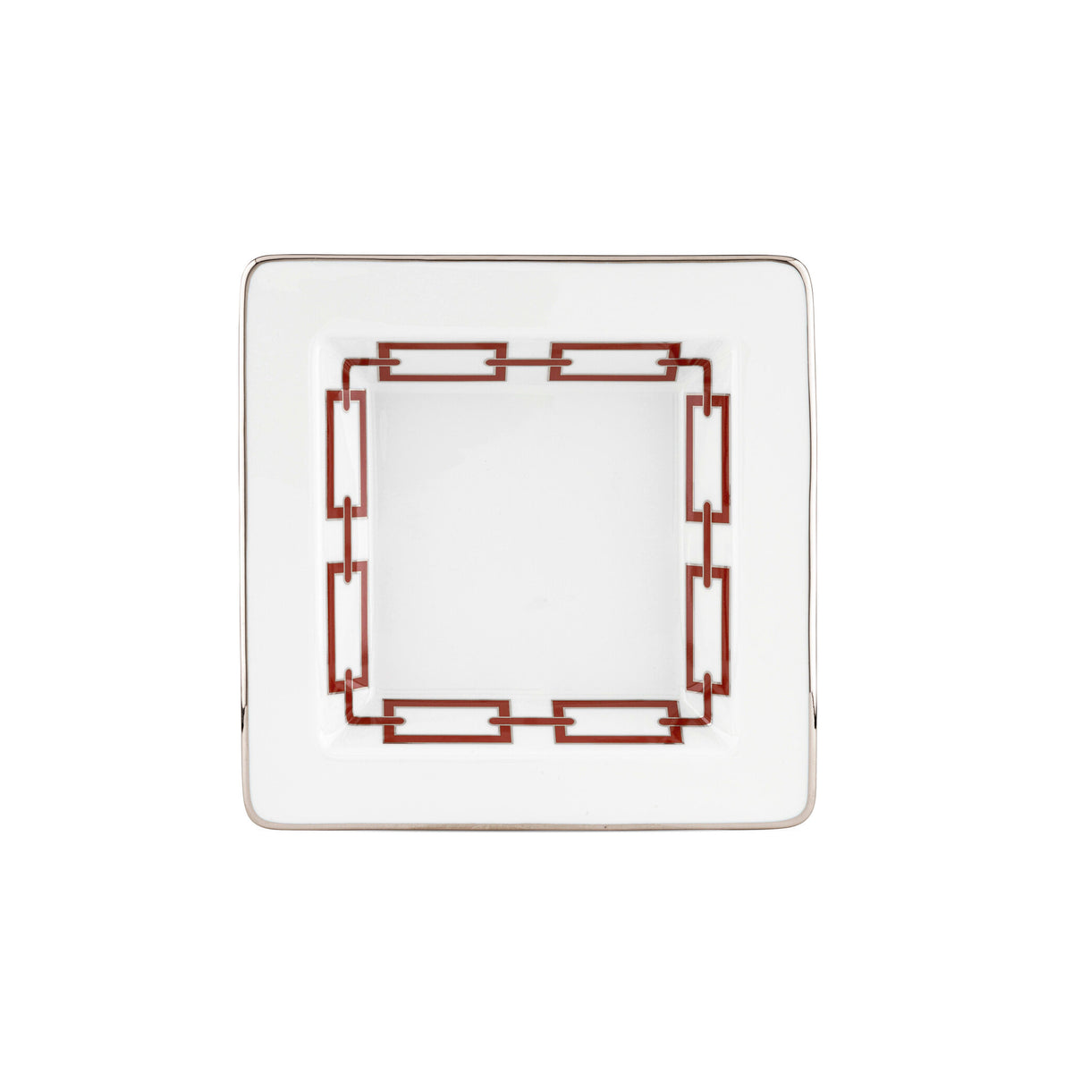 Ginori 1735 Catene Square Change Tray, Scarlatto