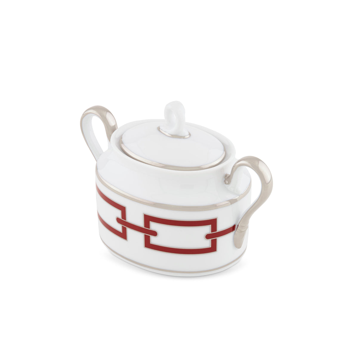 Ginori 1735 Catene Sugar Bowl, Scarlatto, view 2