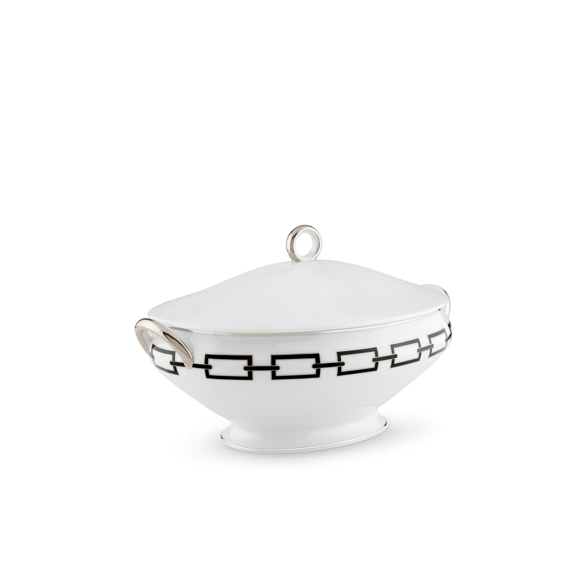 Ginori 1735 Catene Tureen, Black, view 2