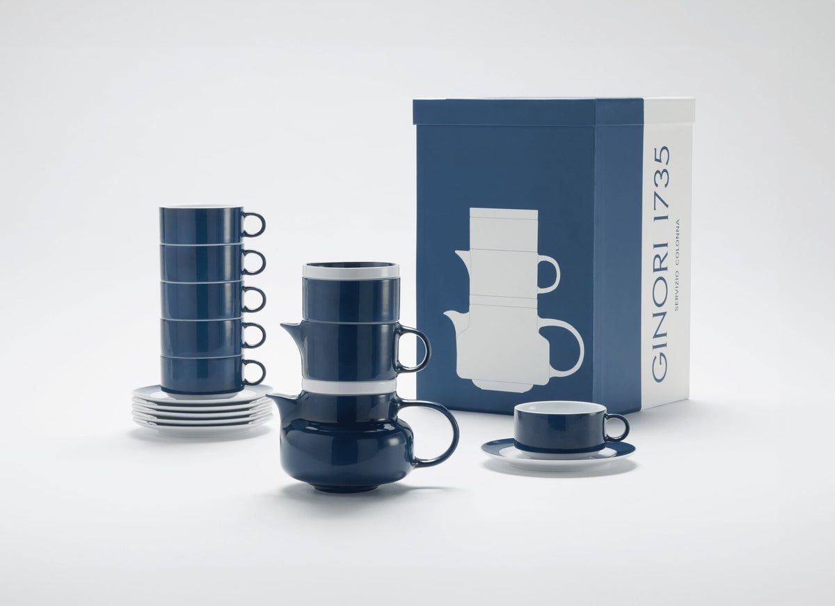 Ginori 1735 Colonna Re-Edition Tea Set for 6, Blue, view 5