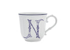 Ginori 1735 Corona Monogram Letter Mug, Blue – Letter N