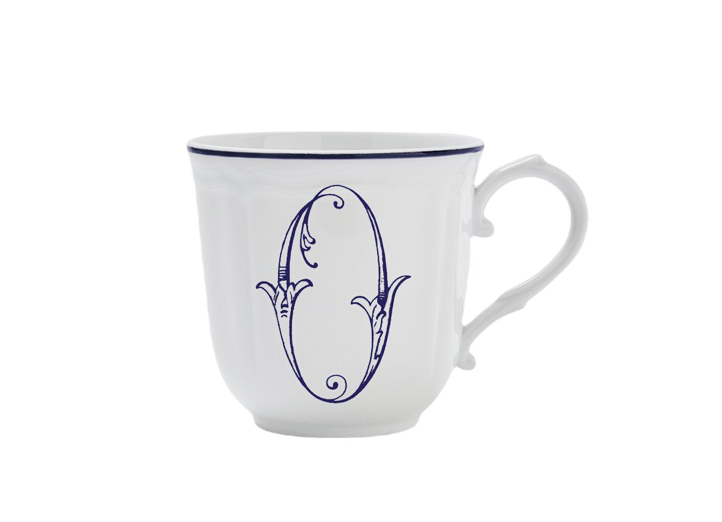 Ginori 1735 Corona Monogram Letter Mug, Blue – Letter O