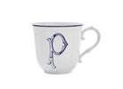 Ginori 1735 Corona Monogram Letter Mug, Blue – Letter P